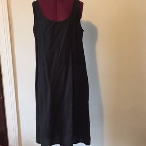 Eileen Fisher black sleeveless linen dress
